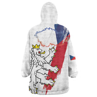 Czechia Independence Day Wearable Blanket Hoodie National Flag Brush Style and Bohemia Lion