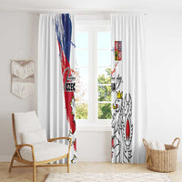 Czechia Independence Day Window Curtain National Flag Brush Style and Bohemia Lion