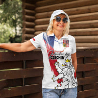 Czechia Independence Day Women Polo Shirt National Flag Brush Style and Bohemia Lion