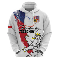 Czechia Independence Day Zip Hoodie National Flag Brush Style and Bohemia Lion