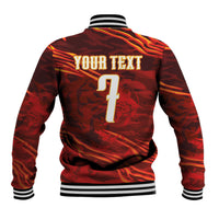 South Korea National Football Custom Baseball Jacket Tigers of Asia Fierce Abstract Flame-Inspired