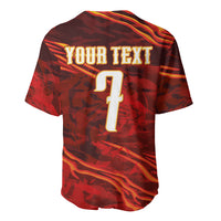 South Korea National Football Custom Baseball Jersey Tigers of Asia Fierce Abstract Flame-Inspired