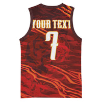 South Korea National Football Custom Basketball Jersey Tigers of Asia Fierce Abstract Flame-Inspired