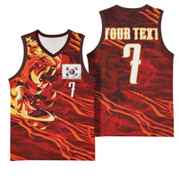 South Korea National Football Custom Basketball Jersey Tigers of Asia Fierce Abstract Flame-Inspired