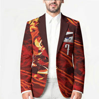 South Korea National Football Custom Blazer Tigers of Asia Fierce Abstract Flame-Inspired