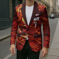 South Korea National Football Custom Blazer Tigers of Asia Fierce Abstract Flame-Inspired