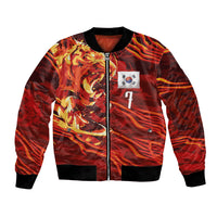 South Korea National Football Custom Bomber Jacket Tigers of Asia Fierce Abstract Flame-Inspired