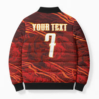 South Korea National Football Custom Bomber Puffer Jacket Tigers of Asia Fierce Abstract Flame-Inspired