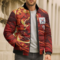 South Korea National Football Custom Bomber Puffer Jacket Tigers of Asia Fierce Abstract Flame-Inspired