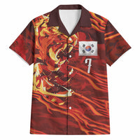South Korea National Football Custom Hawaiian Shirt Tigers of Asia Fierce Abstract Flame-Inspired