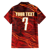 South Korea National Football Custom Hawaiian Shirt Tigers of Asia Fierce Abstract Flame-Inspired
