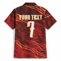 South Korea National Football Custom Hawaiian Shirt Tigers of Asia Fierce Abstract Flame-Inspired