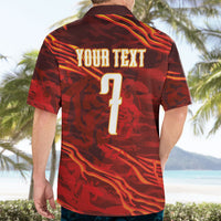 South Korea National Football Custom Hawaiian Shirt Tigers of Asia Fierce Abstract Flame-Inspired