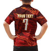 South Korea National Football Custom Kid Hawaiian Shirt Tigers of Asia Fierce Abstract Flame-Inspired