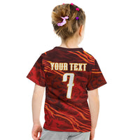 South Korea National Football Custom Kid T Shirt Tigers of Asia Fierce Abstract Flame-Inspired