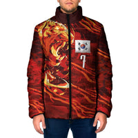 South Korea National Football Custom Padded Jacket Tigers of Asia Fierce Abstract Flame-Inspired
