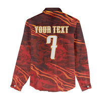 South Korea National Football Custom Women Casual Shirt Tigers of Asia Fierce Abstract Flame-Inspired