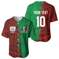 South Korea and Mexico National Football Custom Baseball Jersey Taegeuk Warriors with El Tricolor Grunge Split Style