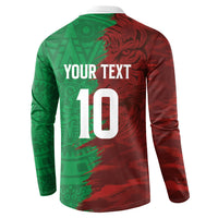 South Korea and Mexico National Football Custom Button Sweatshirt Taegeuk Warriors with El Tricolor Grunge Split Style