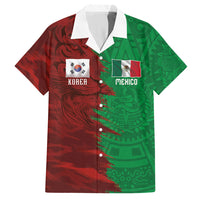 South Korea and Mexico National Football Custom Hawaiian Shirt Taegeuk Warriors with El Tricolor Grunge Split Style
