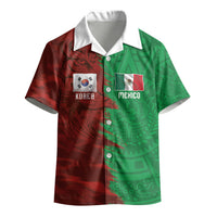 South Korea and Mexico National Football Custom Kid Hawaiian Shirt Taegeuk Warriors with El Tricolor Grunge Split Style