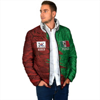 South Korea and Mexico National Football Custom Padded Jacket Taegeuk Warriors with El Tricolor Grunge Split Style
