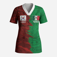 South Korea and Mexico National Football Custom Scrub Top Taegeuk Warriors with El Tricolor Grunge Split Style