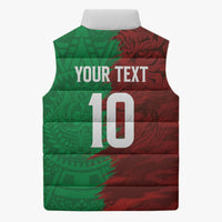 South Korea and Mexico National Football Custom Sleeveless Puffer Jacket Taegeuk Warriors with El Tricolor Grunge Split Style
