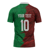 South Korea and Mexico National Football Custom Zipper Polo Shirt Taegeuk Warriors with El Tricolor Grunge Split Style
