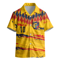 Ecuador National Football Custom Kid Hawaiian Shirt Argyle Pattern With Grunge Flag Splatter Graphics