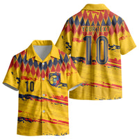 Ecuador National Football Custom Kid Hawaiian Shirt Argyle Pattern With Grunge Flag Splatter Graphics LT03