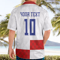 Croatia National Football Custom Hawaiian Shirt Checkerboard Pattern with Glagolitic Script