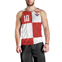 Croatia National Football Custom Men Tank Top Checkerboard Pattern with Glagolitic Script