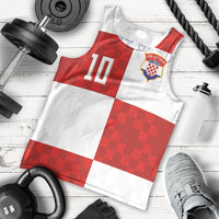 Croatia National Football Custom Men Tank Top Checkerboard Pattern with Glagolitic Script