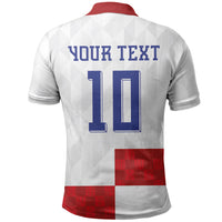 Croatia National Football Custom Polo Shirt Checkerboard Pattern with Glagolitic Script