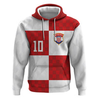 Croatia National Football Custom Zip Hoodie Checkerboard Pattern with Glagolitic Script