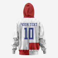 Croatia National Football Custom Zip Hoodie Checkerboard Pattern with Glagolitic Script