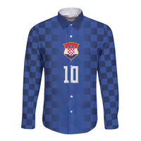 Croatia Football Custom Long Sleeve Button Shirt Vatreni Glory 2026 Away Colors