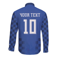 Croatia Football Custom Long Sleeve Button Shirt Vatreni Glory 2026 Away Colors
