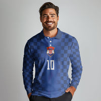Croatia Football Custom Long Sleeve Polo Shirt Vatreni Glory 2026 Away Colors