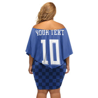 Croatia Football Custom Off Shoulder Short Dress Vatreni Glory 2026 Away Colors
