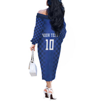Croatia Football Custom Off The Shoulder Long Sleeve Dress Vatreni Glory 2026 Away Colors