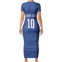 Croatia Football Custom Short Sleeve Bodycon Dress Vatreni Glory 2026 Away Colors