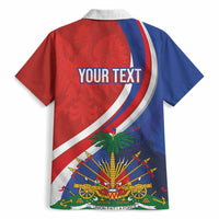 Personalized Haiti and Poland Cultural Fusion Hawaiian Shirt White Eagle and Haitian Independence Symbols