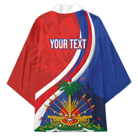 Personalized Haiti and Poland Cultural Fusion Kimono White Eagle and Haitian Independence Symbols