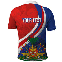 Personalized Haiti and Poland Cultural Fusion Polo Shirt White Eagle and Haitian Independence Symbols