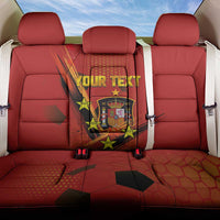Personalised Spain Football 2024 Back Car Seat Cover La Roja The Fourth Time Champion European - Wonder Print Shop