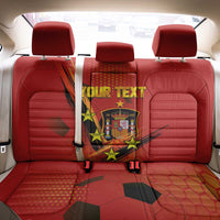 Personalised Spain Football 2024 Back Car Seat Cover La Roja The Fourth Time Champion European - Wonder Print Shop