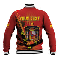 Personalised Spain Football 2024 Baseball Jacket La Roja The Fourth Time Champion European - Wonder Print Shop
