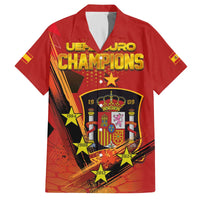 Personalised Spain Football 2024 Family Matching Off The Shoulder Long Sleeve Dress and Hawaiian Shirt La Roja The Fourth Time Champion European - Wonder Print Shop